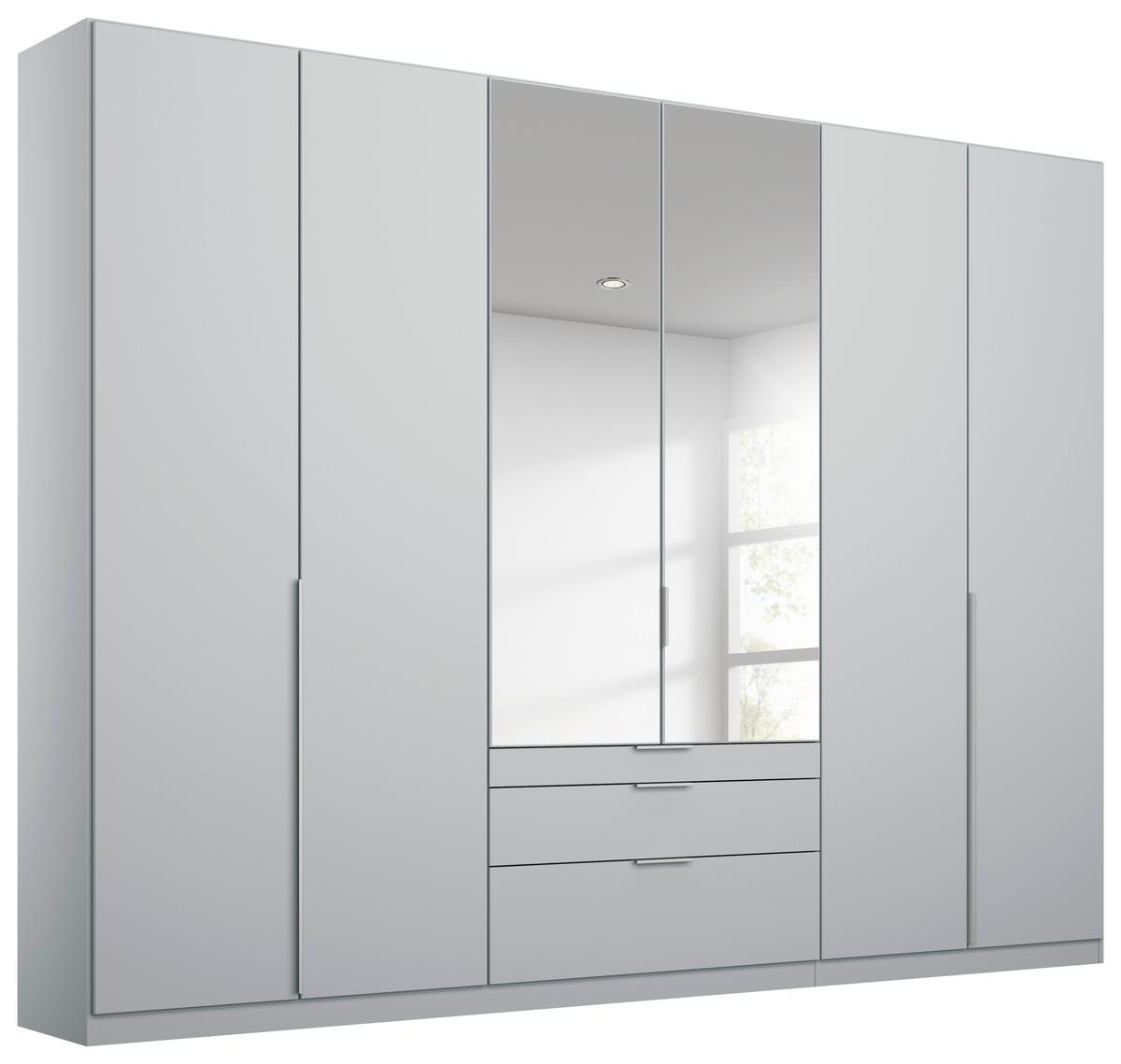 Dulap cu uși rotative ALABAMA - argintiu/gri deschis, Modern, material pe bază de lemn (271/229/54cm)