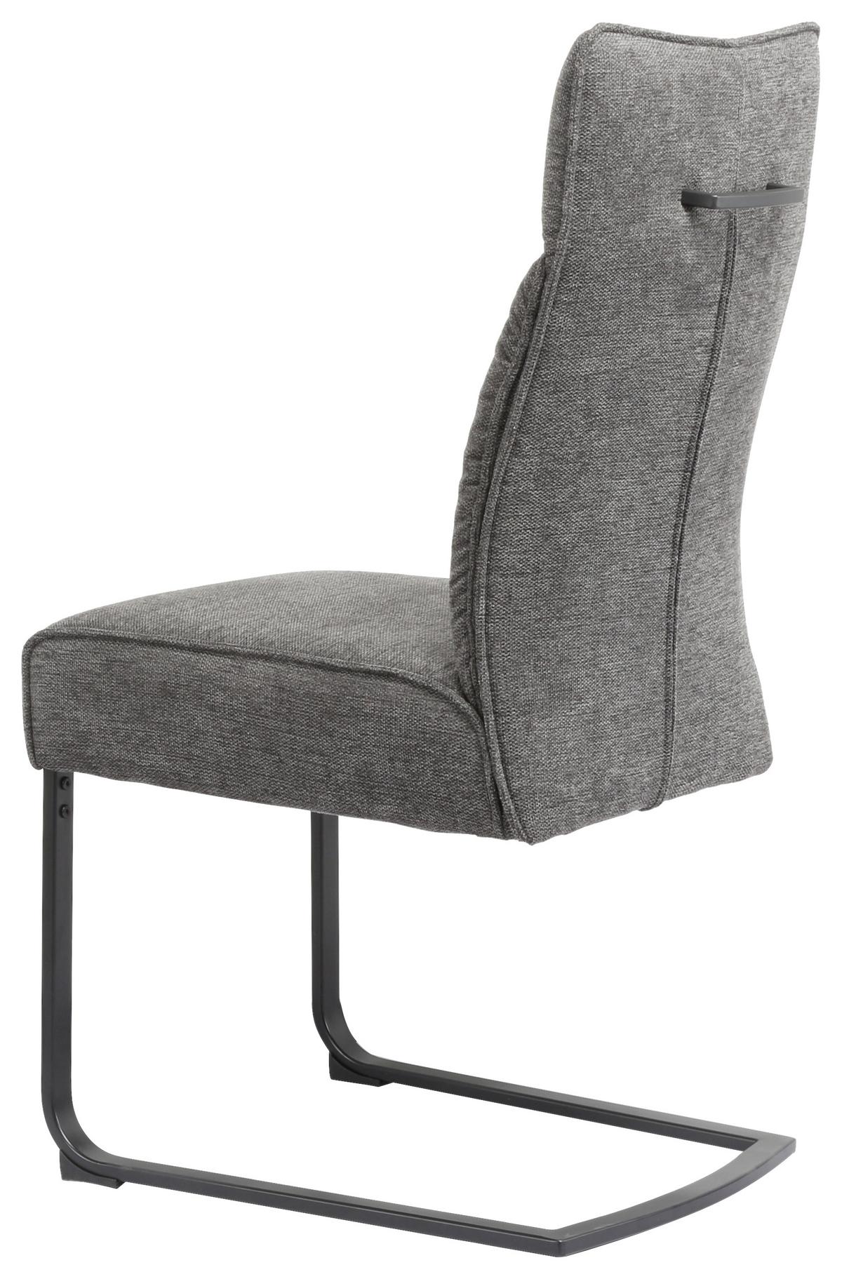 KRZESŁO NA PŁOZIE BUFFY - czarny/szary, Design, metal/tkanina (44/102/64cm) - Novel