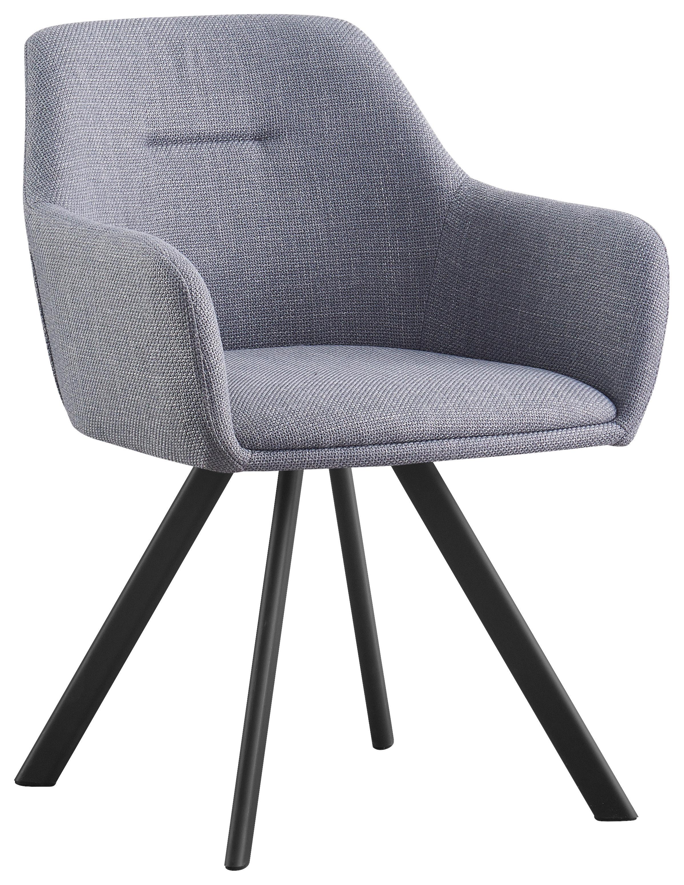 KRZESŁO Z PODŁOKIETNIKAMI MARKO - jasnoszary/czarny, Design, metal/tkanina (58,5/78,5/60cm) - Hom`in