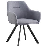 KRZESŁO Z PODŁOKIETNIKAMI MARKO - jasnoszary/czarny, Design, metal/tkanina (58,5/78,5/60cm) - Hom`in