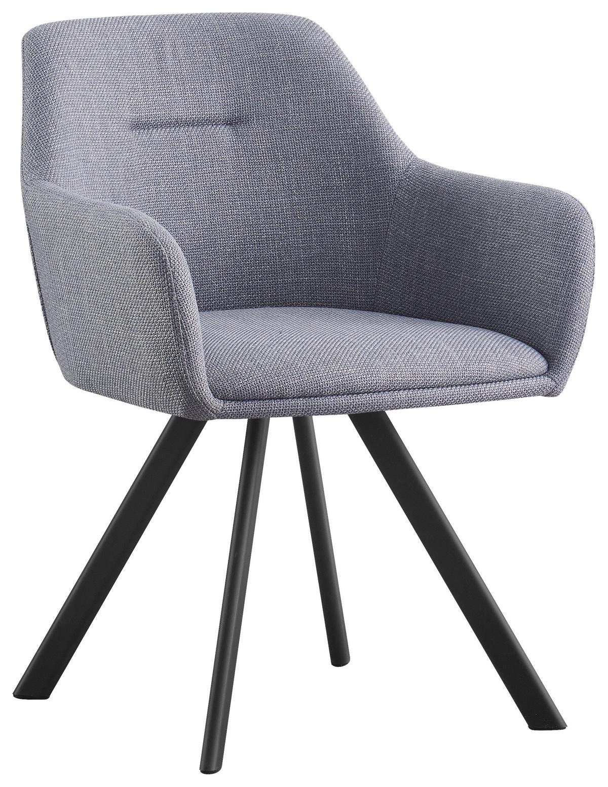 KRZESŁO Z PODŁOKIETNIKAMI MARKO - jasnoszary/czarny, Design, metal/tkanina (58,5/78,5/60cm) - Hom`in