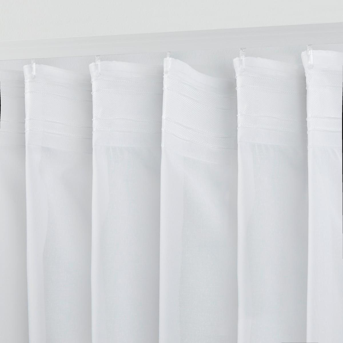 Kombivorhang Leo in Transparent, 2 Stk. - Weiß, KONVENTIONELL, Textil (140/255cm) - Premium Living