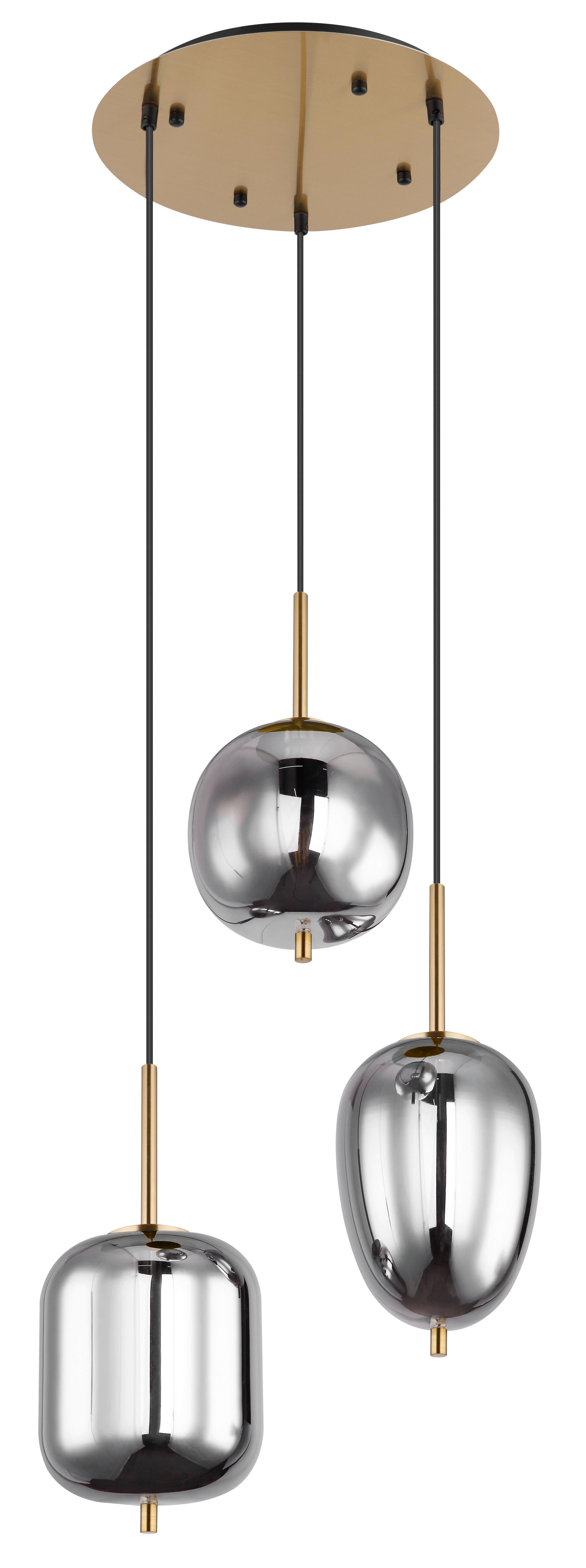 Viseča Svetilka 15345-3mm - barve medenine, Design, kovina/steklo (46/120cm) - Globo