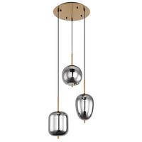 Viseča Svetilka 15345-3mm - barve medenine, Design, kovina/steklo (46/120cm) - Globo