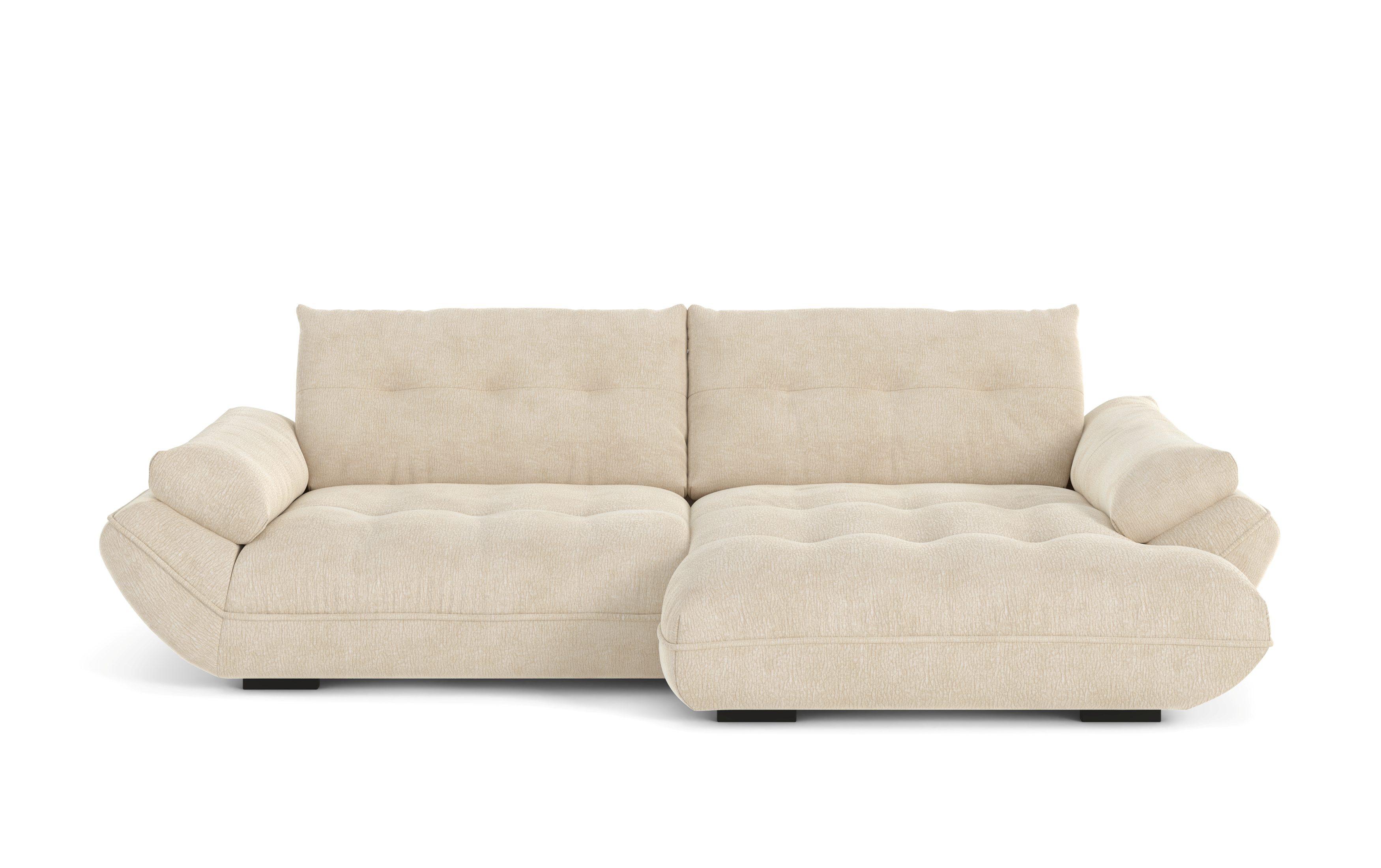 Wohnlandschaft Vivo Creme - Creme/Schwarz, MODERN, Kunststoff/Textil (317/63/179cm) - Based