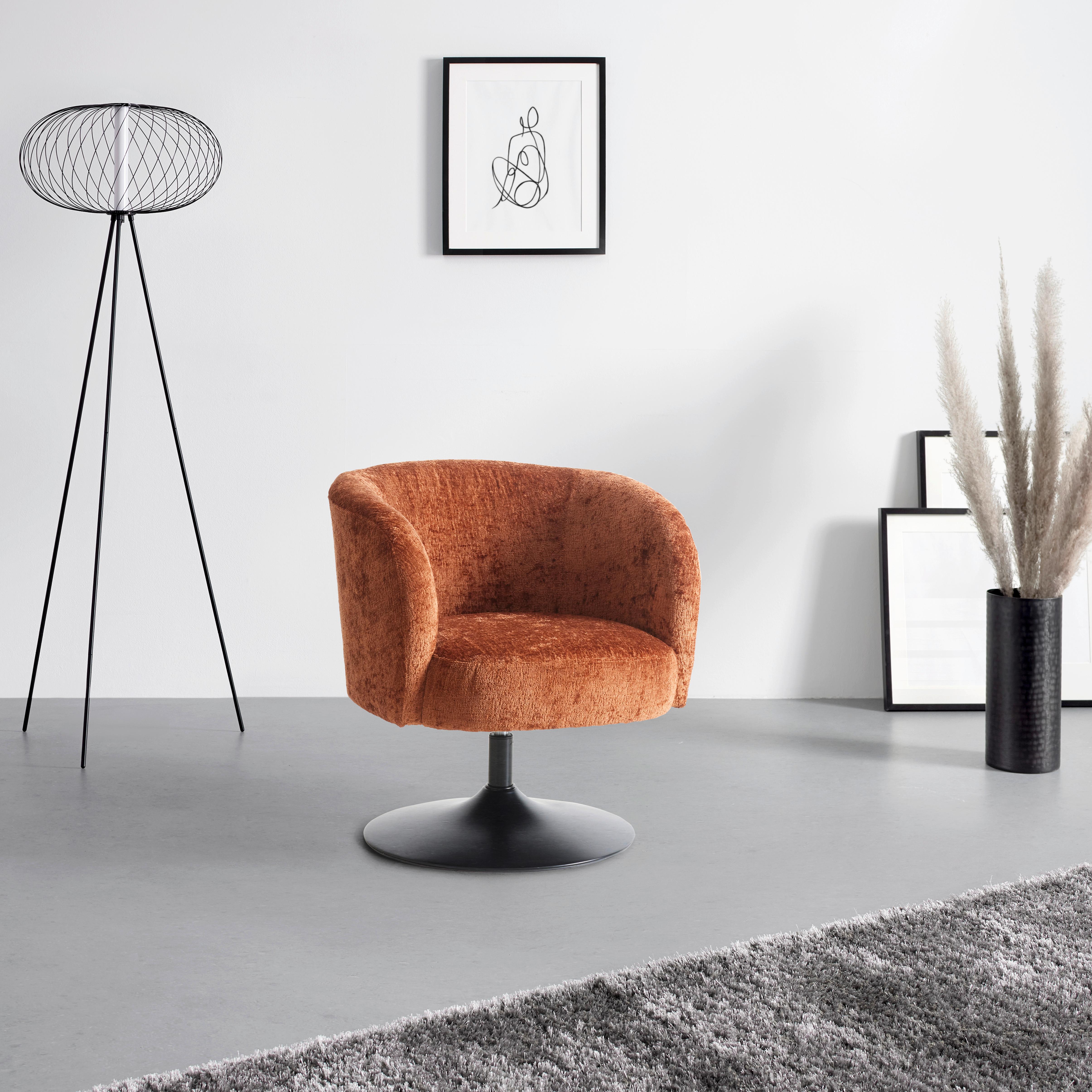 SNURRSTOL GIRO -TREND- - svart/terrakotta, Modern, metall/textil (67/68/73cm) - Premium Living