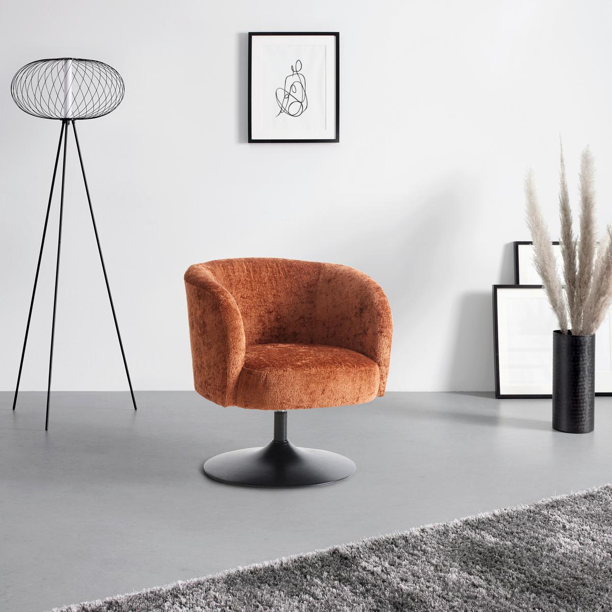 Forgószék Terrakotta Giro - fekete/terrakotta, Modern, textil/fém (67/68/73cm) - Premium Living