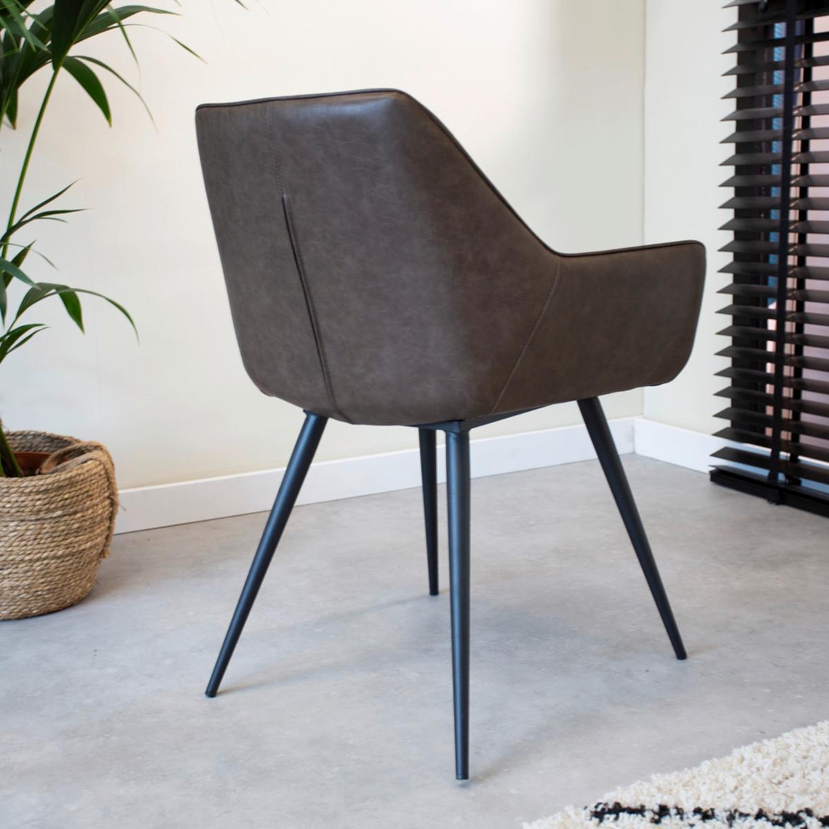 STUHL-SET COSE - Taupe/Schwarz, KONVENTIONELL, Textil/Metall (62/83/60cm) - MID.YOU