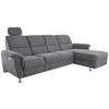 Wohnlandschaft Parole Anthrazit Mikrofaser - Chromfarben/Anthrazit, KONVENTIONELL, Textil/Metall (292/165cm) - Livetastic