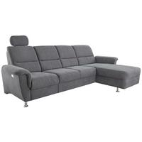 Wohnlandschaft Parole Anthrazit Mikrofaser - Chromfarben/Anthrazit, KONVENTIONELL, Textil/Metall (292/165cm) - Livetastic