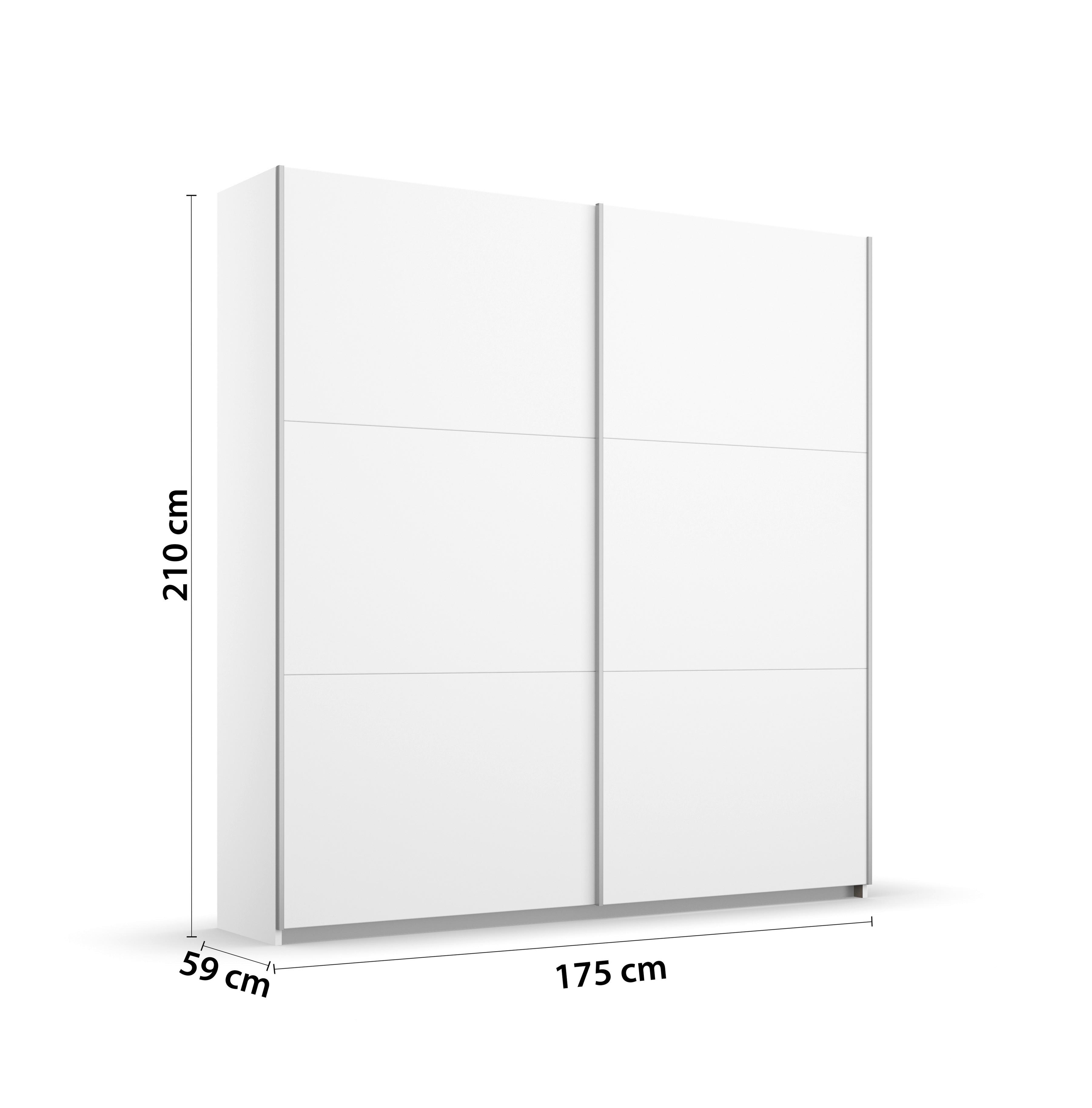 Ormar S Kliznim Vratima Oslo - bijela/boje aluminija, Konvencionalno, drvni materijal/metal (175/210/59cm) - Modern Living