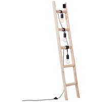 Stehleuchte Ladder Braun/Schwarz max. 14 Watt - Schwarz/Braun, LIFESTYLE, Holz/Metall (32/157,5/32cm) - Brilliant