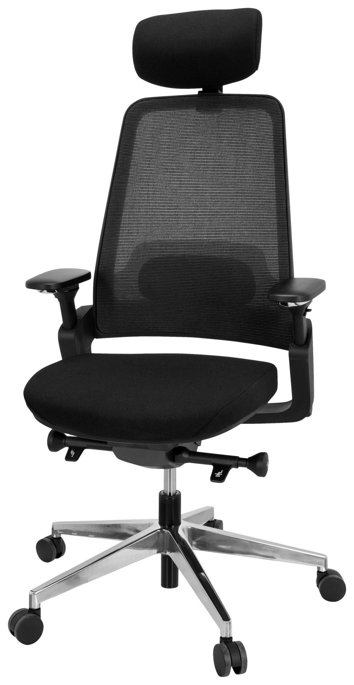 Pisarniški Stol Bracio, Črna - srebrne barve/črna, Basics, kovina/umetna masa (62/120/58cm) - MID.YOU