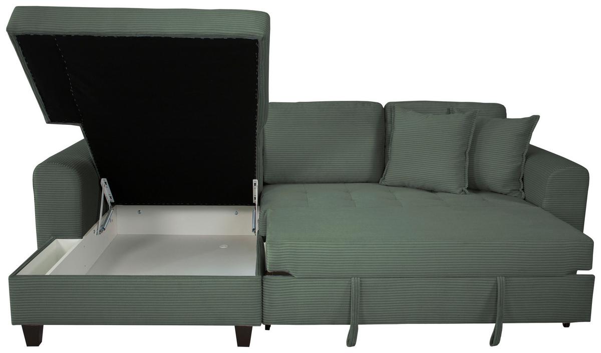 Kutna Garnitura Moritz - tamno zelena, Trend, tekstil (155/265cm) - Modern Living