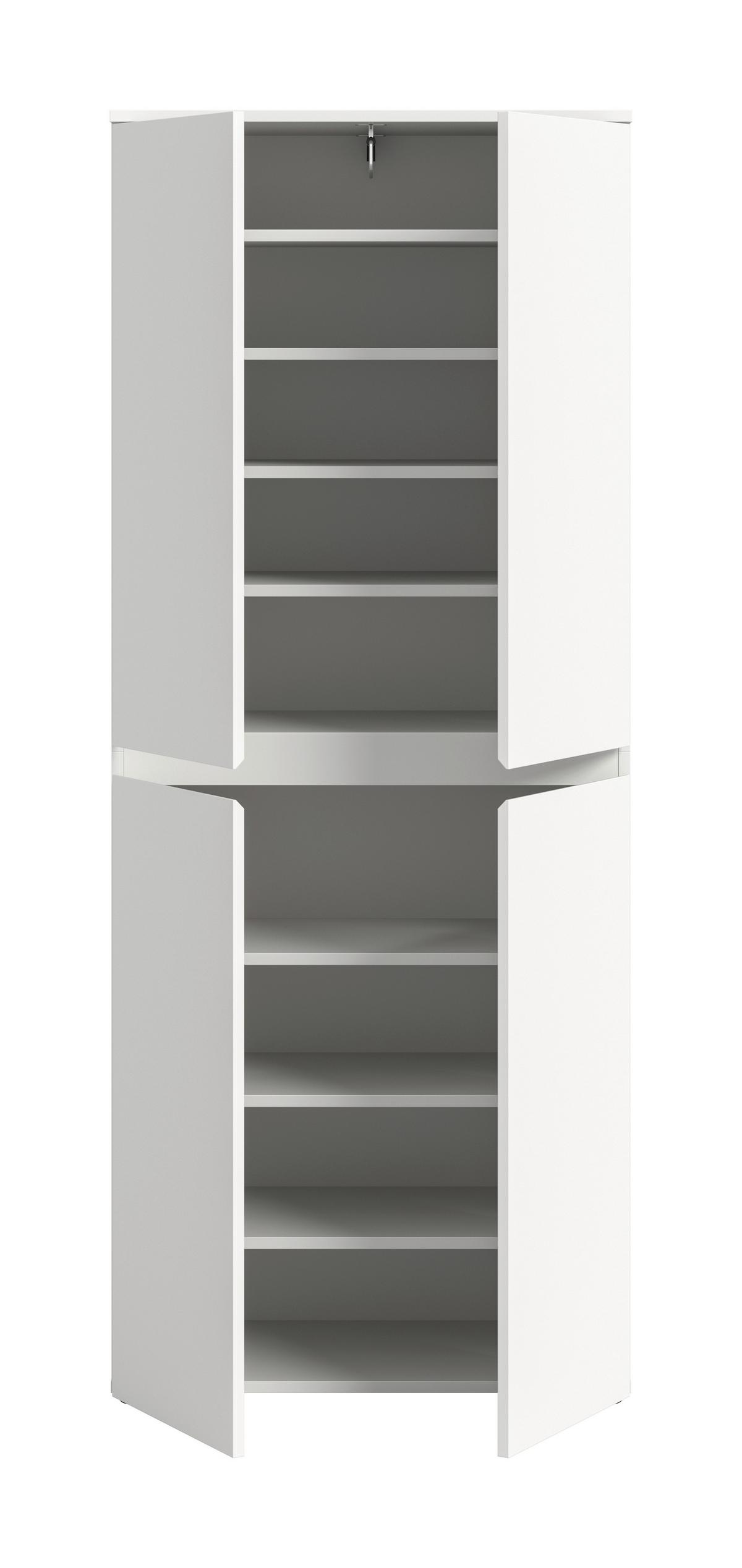 Garderobenschrank Scarpa Weiß - Schwarz/Weiß, Design, Holzwerkstoff/Kunststoff (70/175/37cm) - Livetastic