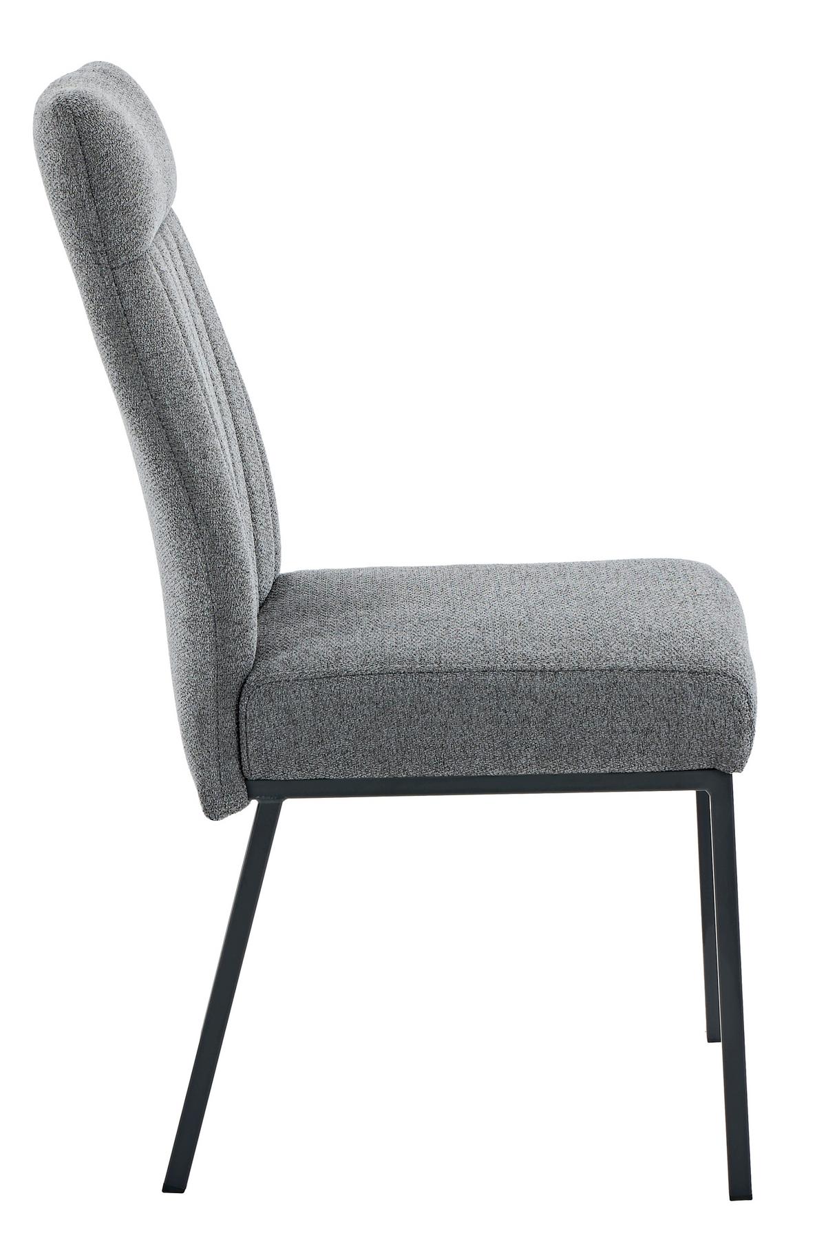 STUHL-SET CATANIA I S 4ER-SET - Anthrazit/Schwarz, MODERN, Textil/Metall (44/95/63,5cm) - MID.YOU