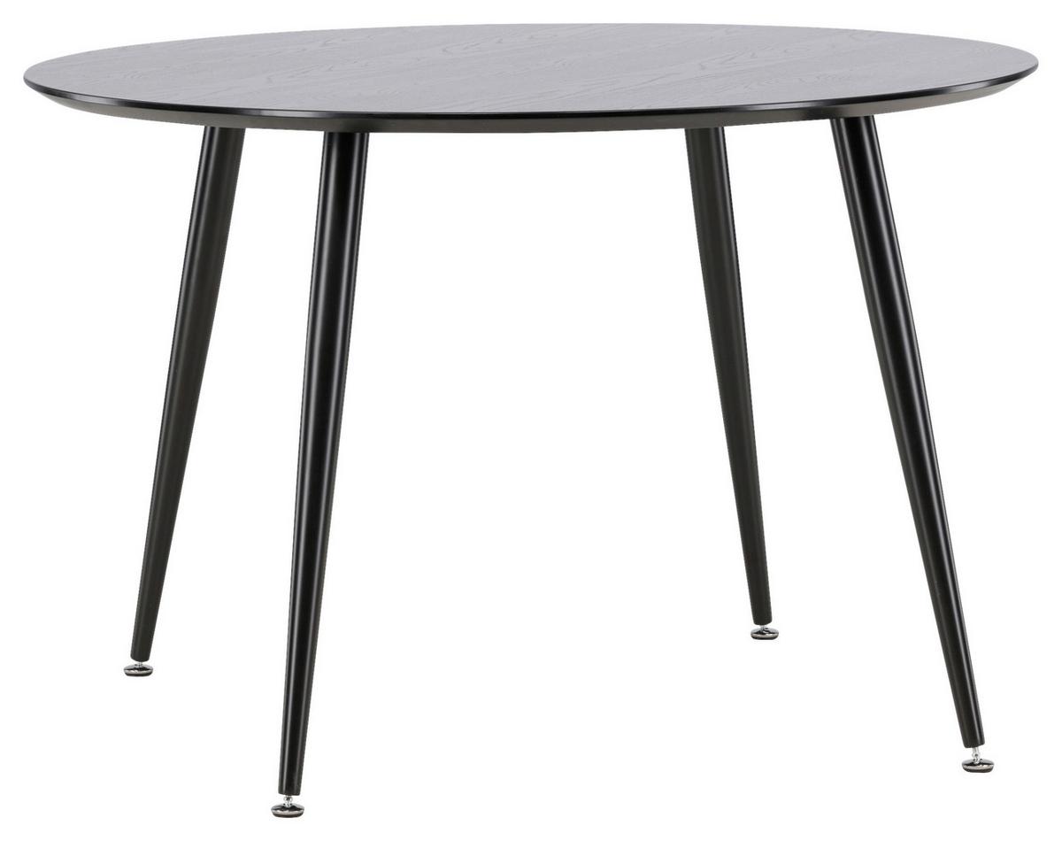 Esstisch Dipp Ø ca. 115 cm Schwarz - Schwarz, Design, Holzwerkstoff/Metall (115/115/75cm) - Livetastic