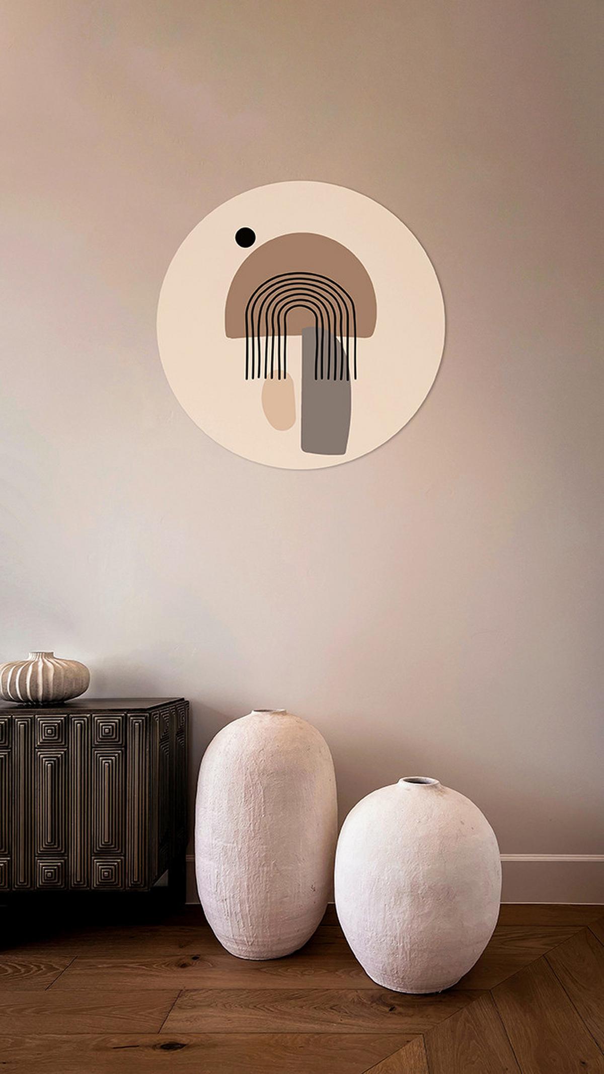 BILD ABSTRACT GEOMETRIC DESIGN - Beige/Braun, Basics, Metall (40/40/0.3cm)