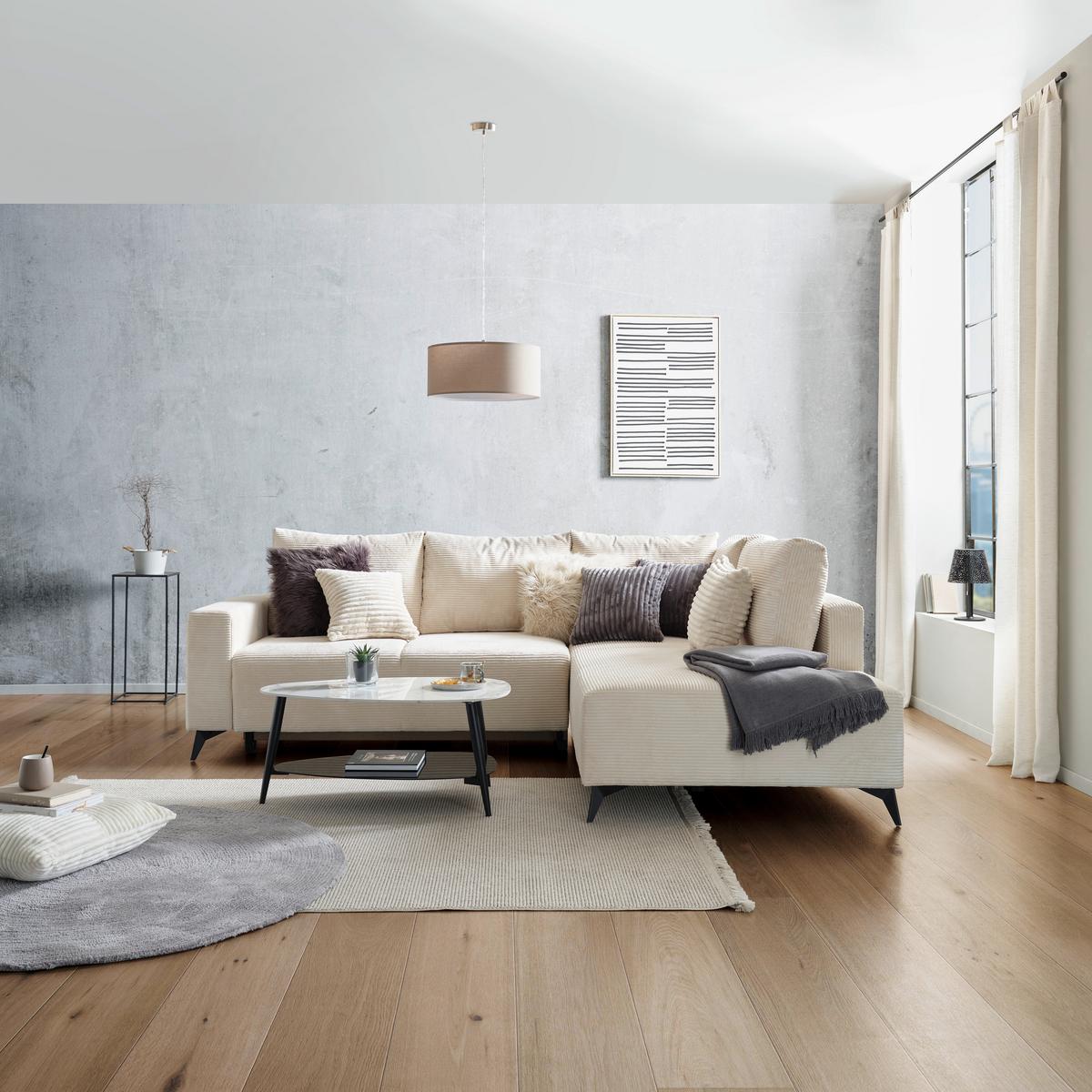Canapea modulara VIKTOR - bej/crem, Modern, textil (270/212cm) - Modern Living