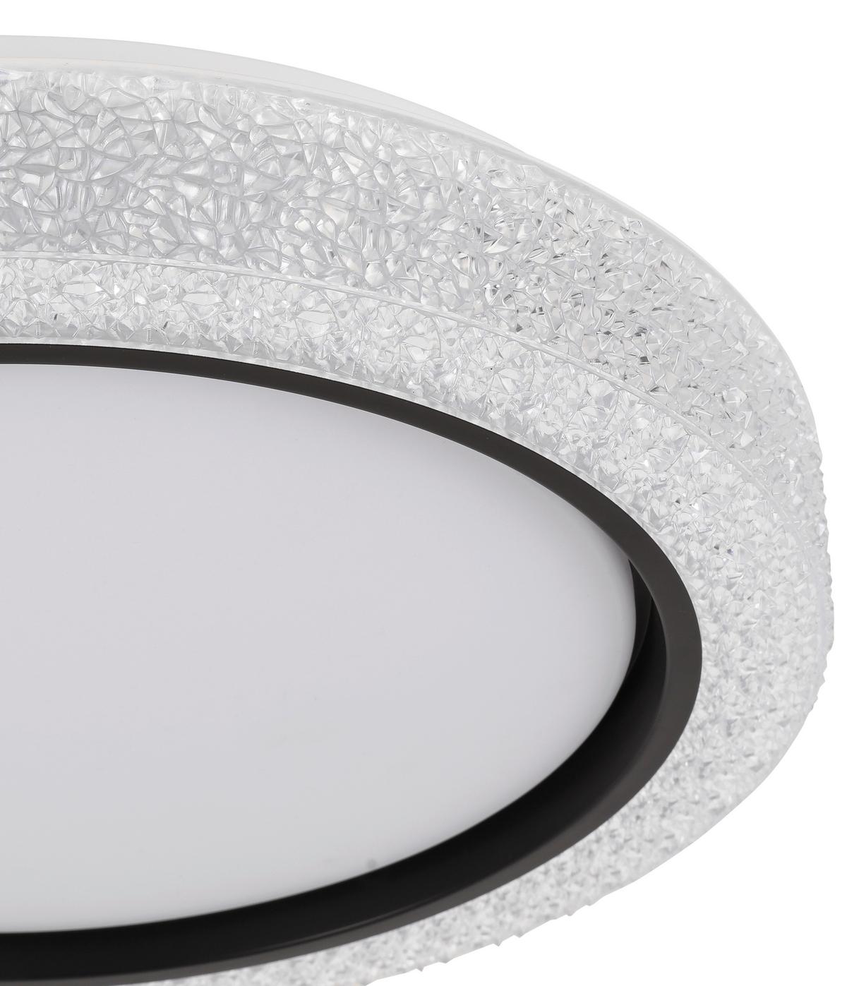 LED-Deckenleuchte Ozi in Schwarz/Transparent max.25W - Transparent/Schwarz, MODERN, Kunststoff/Metall (40/8cm) - Modern Living