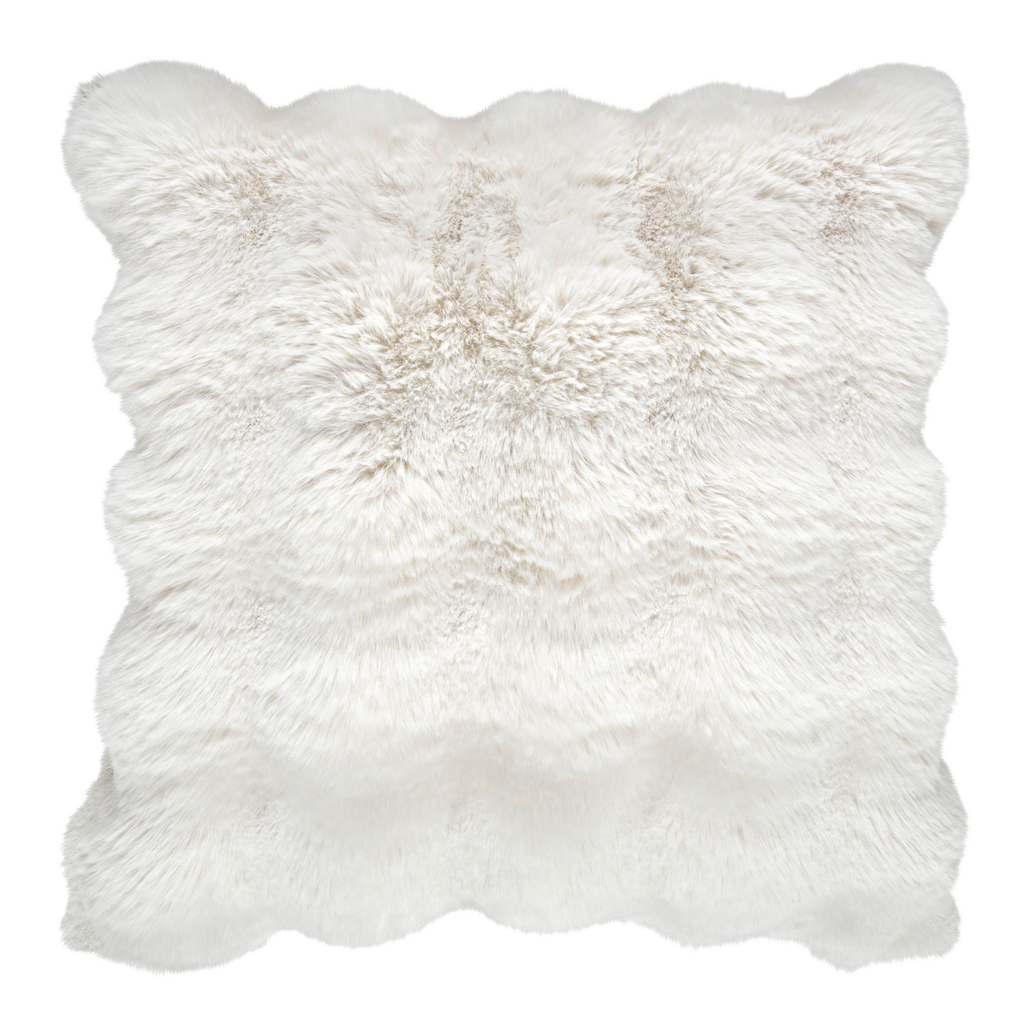 Műszőrme Díszpárna Bella 45/45 - natúr színű, Modern, textil (45/45cm) - Premium Living