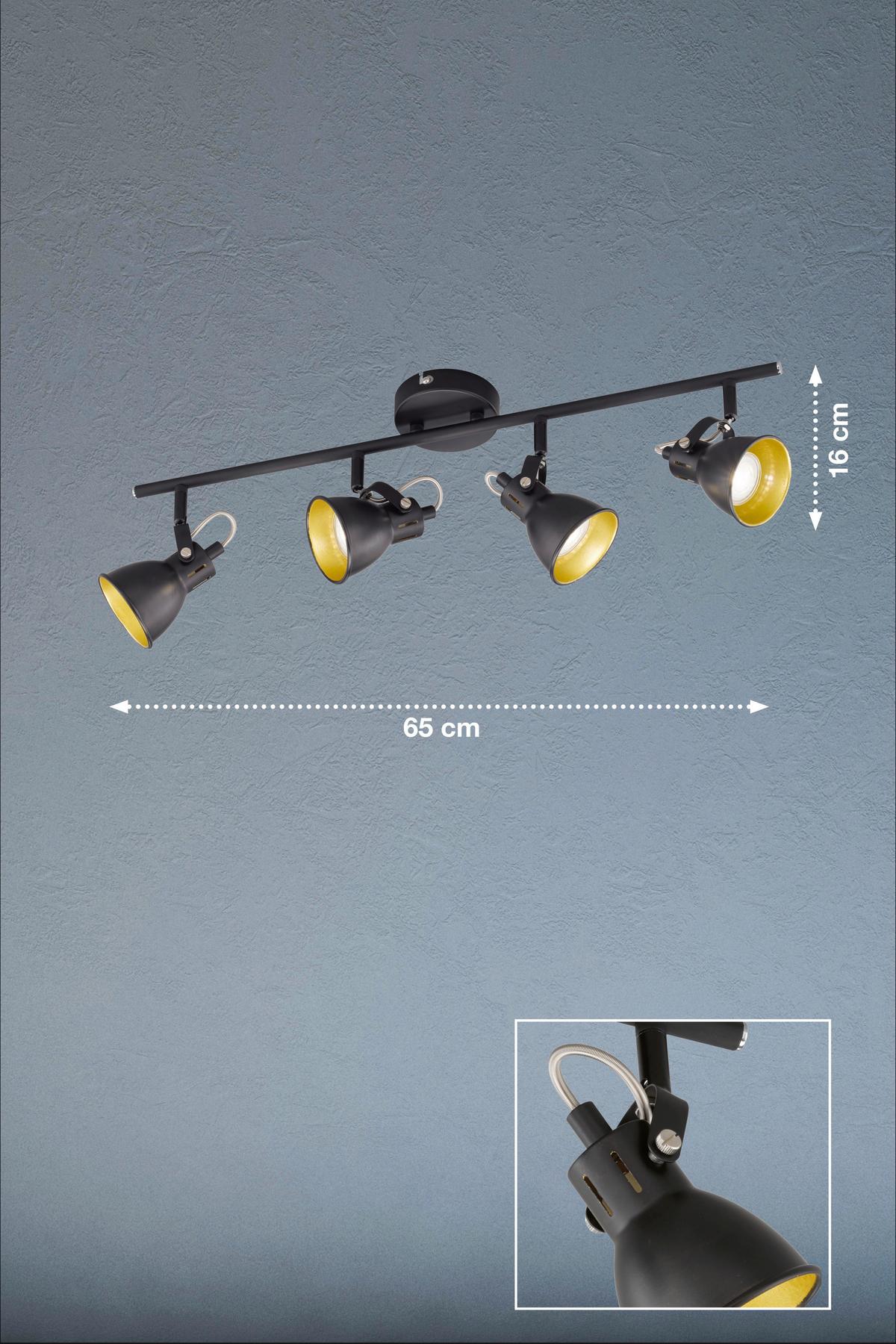 LAMPA SUFITOWA 820079 BOBBY - czarny/kolor złoty, Basics, metal (10/65/15cm)