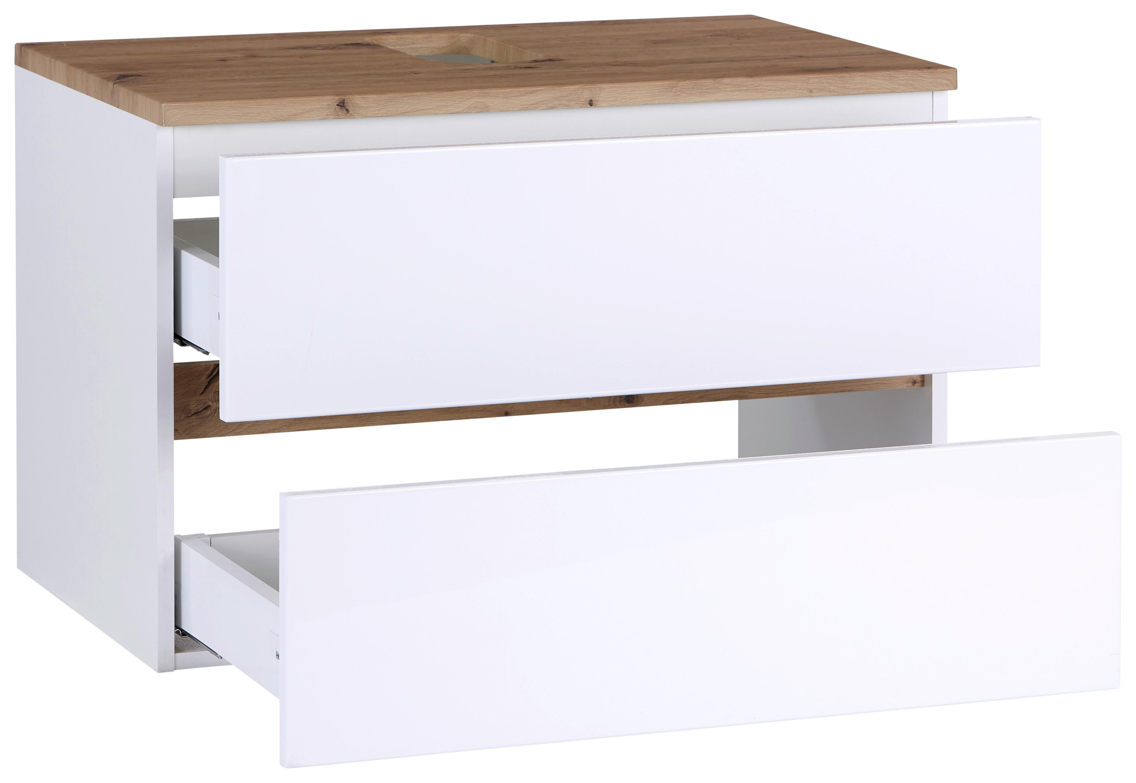 Bază cu lavoar Marbella - alb, Modern, ceramică/material pe bază de lemn (80/64,5/47cm)