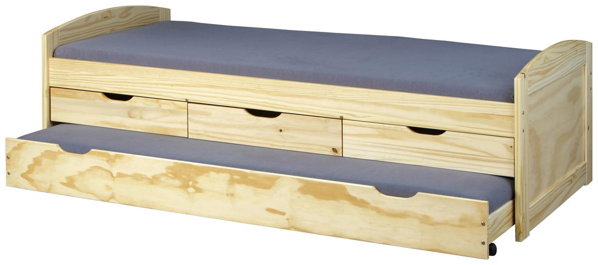 Ausziehbett Marinella Kiefer - Kieferfarben, Basics, Holz/Kunststoff (90/200cm) - MID.YOU