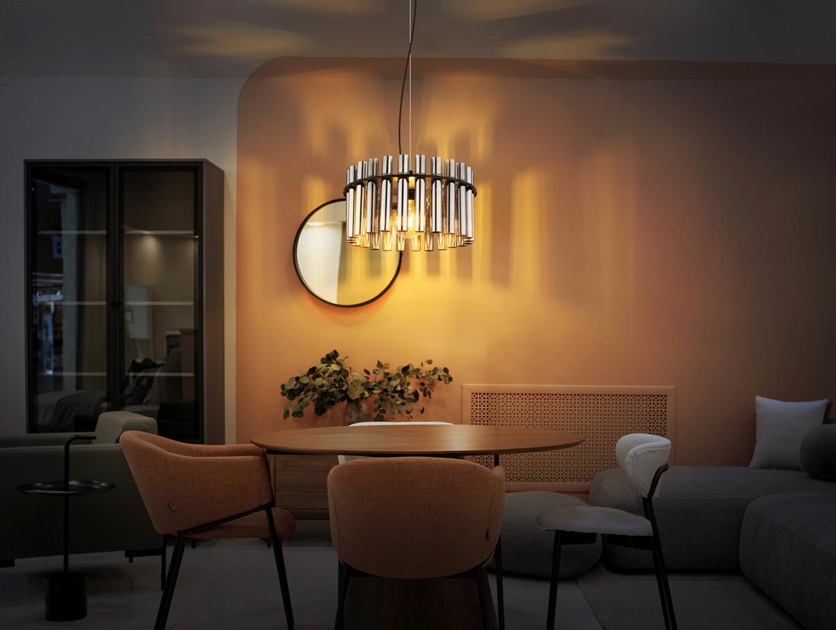 Viseća Svjetiljka Gorley Ii - siva/crna, Design, staklo/metal (38/120cm) - Globo