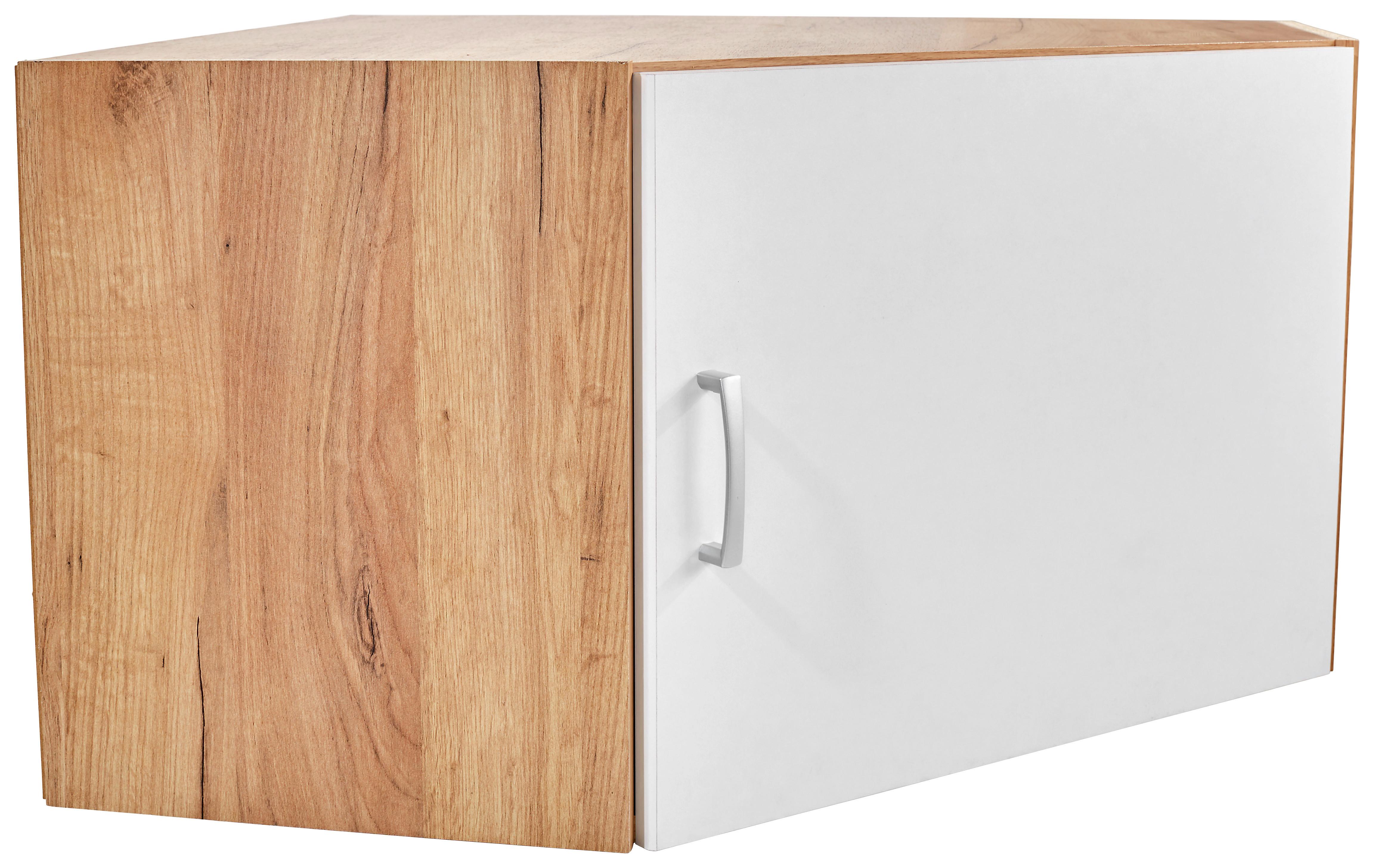 Dulap auxiliar superior Tio - alb/culoare lemn stejar, Konventionell, material pe bază de lemn (80/80cm)