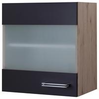 Küchenoberschrank Anthrazit/Eiche - Edelstahlfarben/Eichefarben, MODERN, Holzwerkstoff/Metall (50/54/32cm) - FlexWell