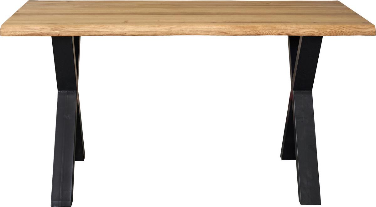 Schreibtisch Oak Eichefarben - Eichefarben/Schwarz, Natur, Holz/Metall (140/60/75cm) - Mömax
