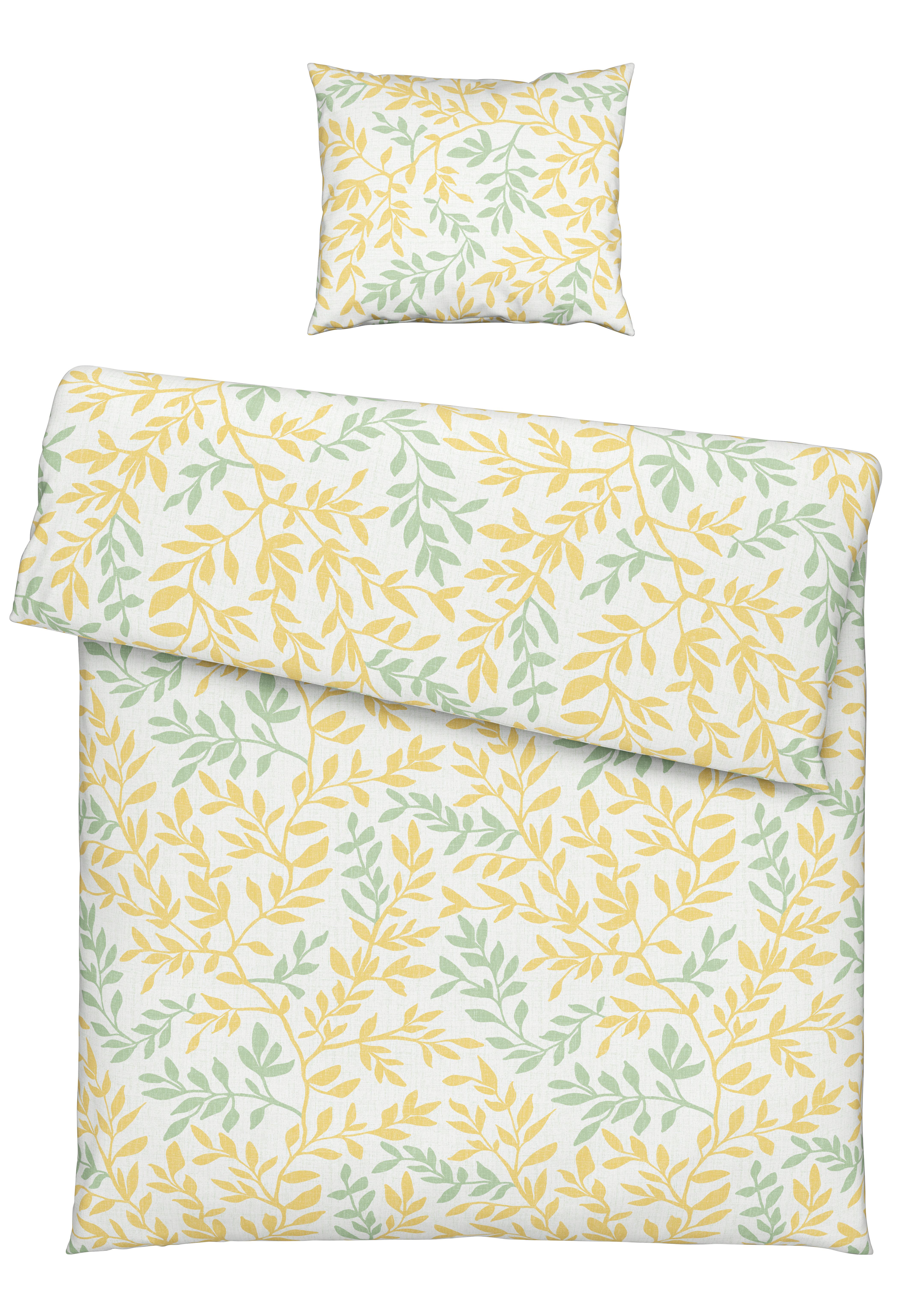Bettwäscheset Siglinde - Gelb/Grün, Konventionell, Textil (160/210cm) - Modern Living