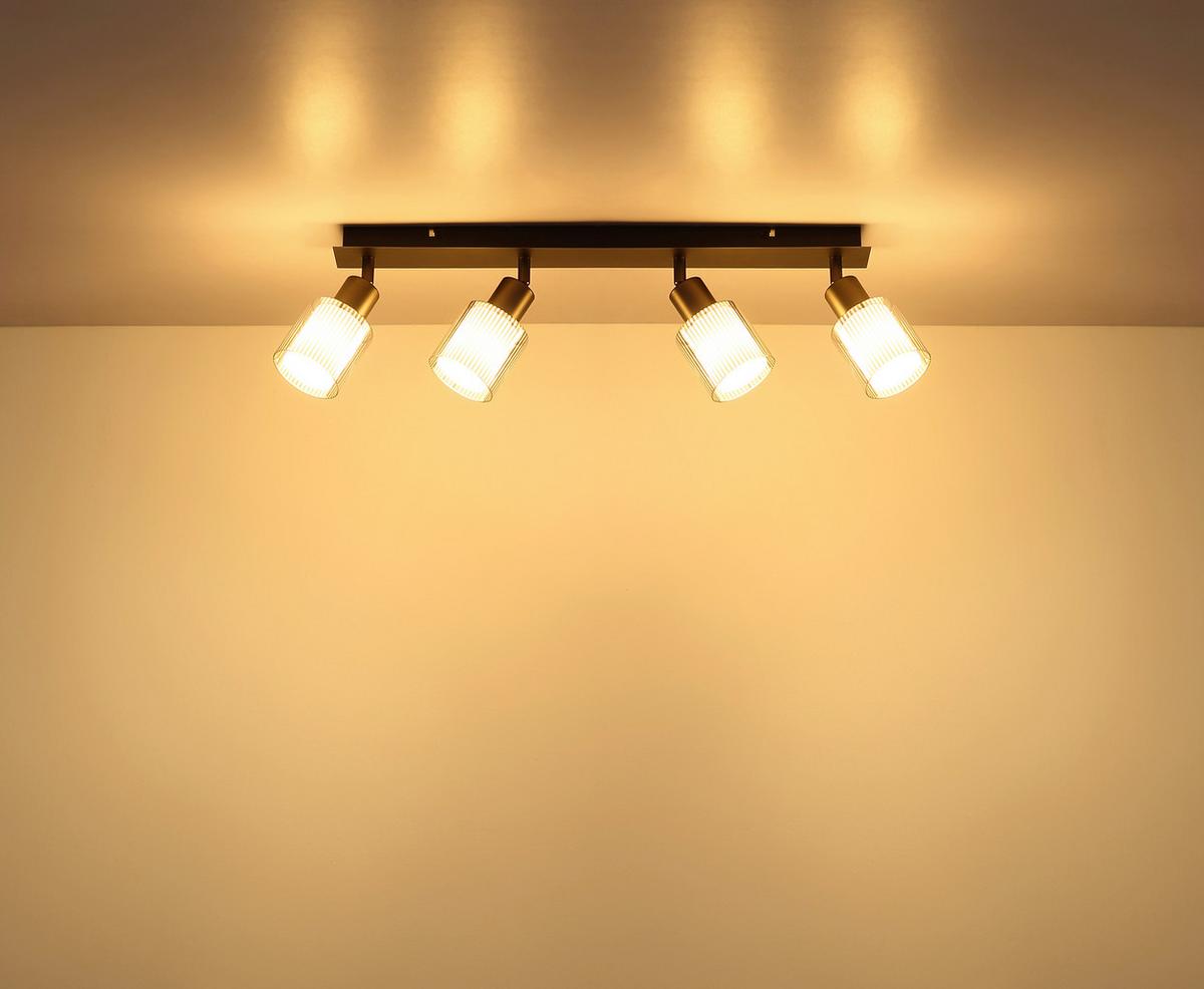 Reflektor 54456-4 Villegas - bijela/crni krom, Basics, staklo/metal (56/8/18,6cm) - Globo