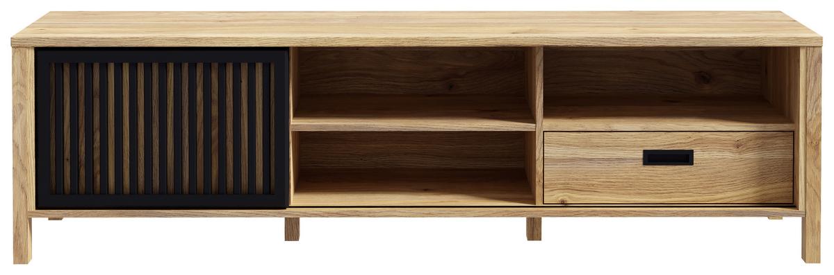 TV-Element Jytana Schwarz/Eichefarben - Eichefarben/Schwarz, Modern, Holzwerkstoff (174,8/49,9/40,2cm) - Premium Living