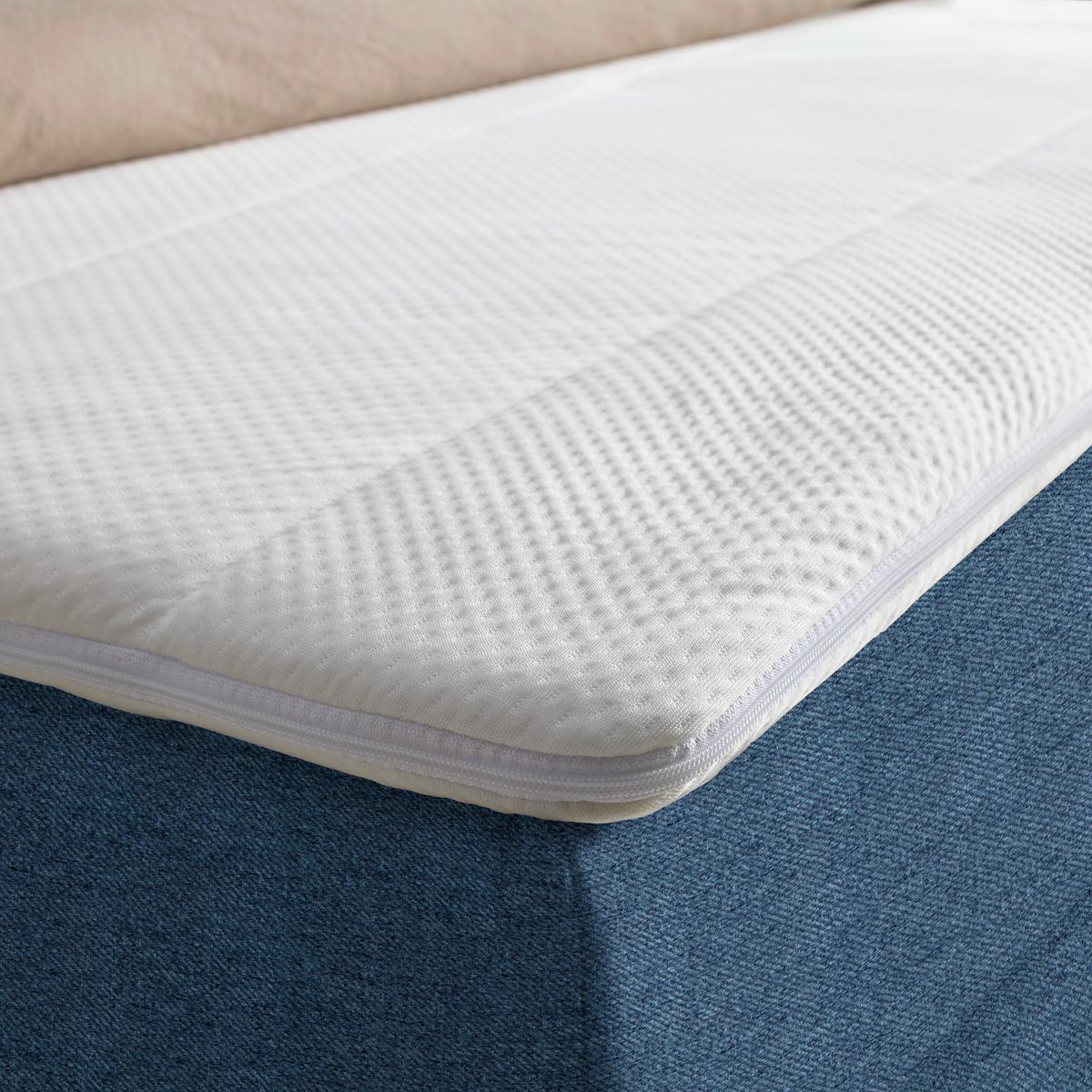 Boxspringbett Bari in Blau ca. 180x200cm - Blau/Schwarz, KONVENTIONELL, Textil/Metall (180/200cm) - Mömax