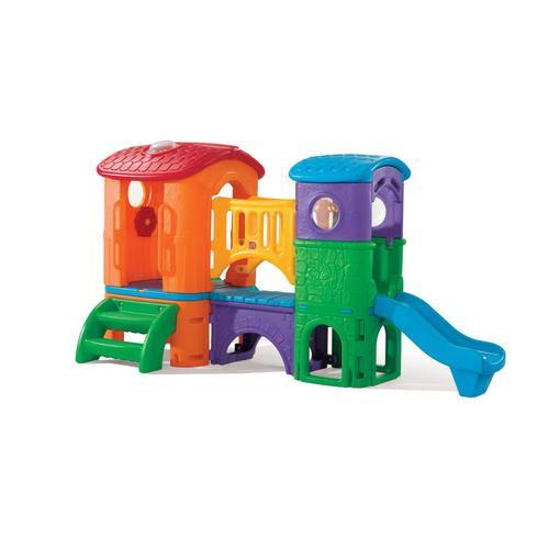 Spielturm Clubhouse aus Kunststoff - Blau/Grün, Basics, Kunststoff (348/177,8/232,4cm) - Ambia Garden