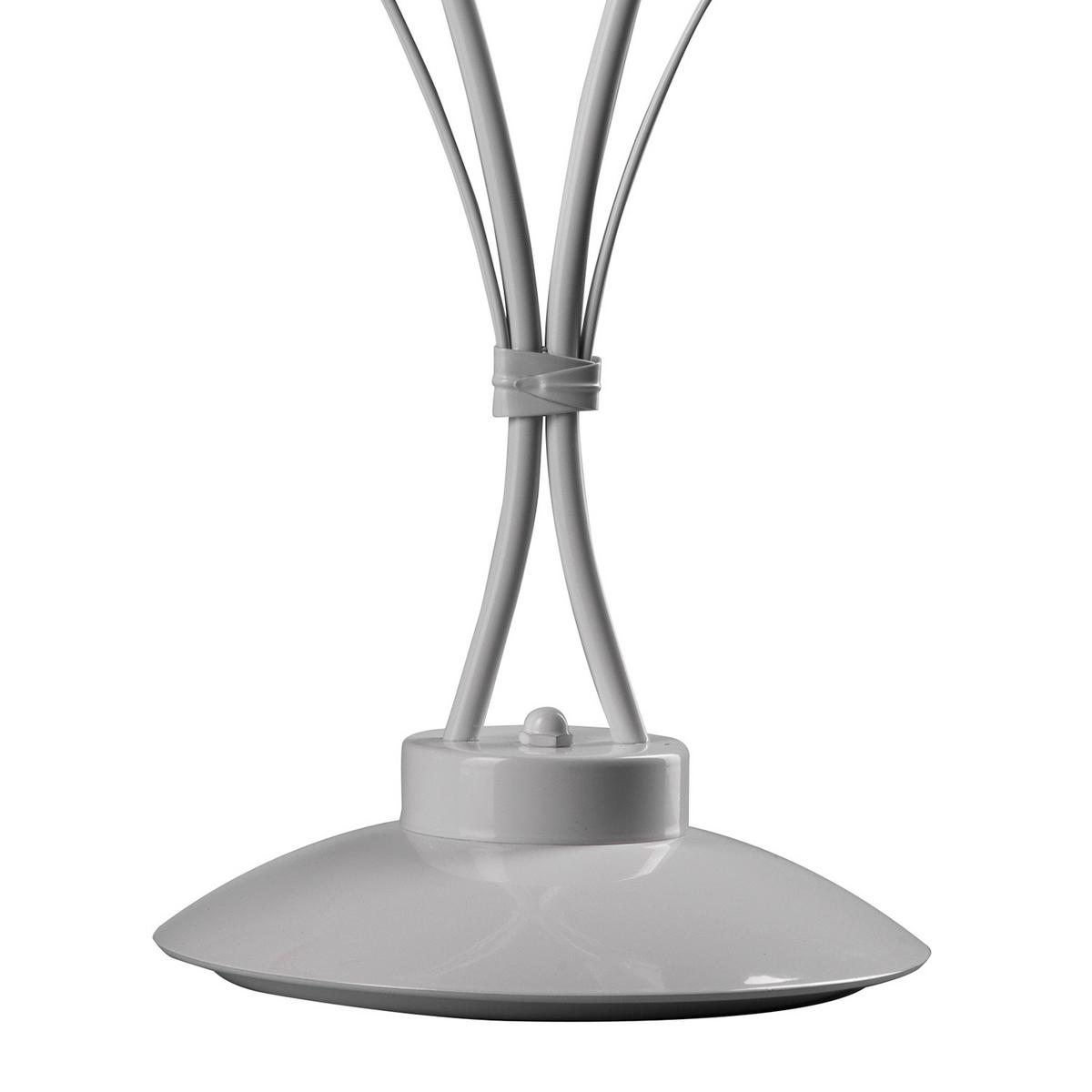 Nachttischleuchte Antron Weiß max. 6 Watt - Weiß, KONVENTIONELL, Glas/Metall (42/60cm)