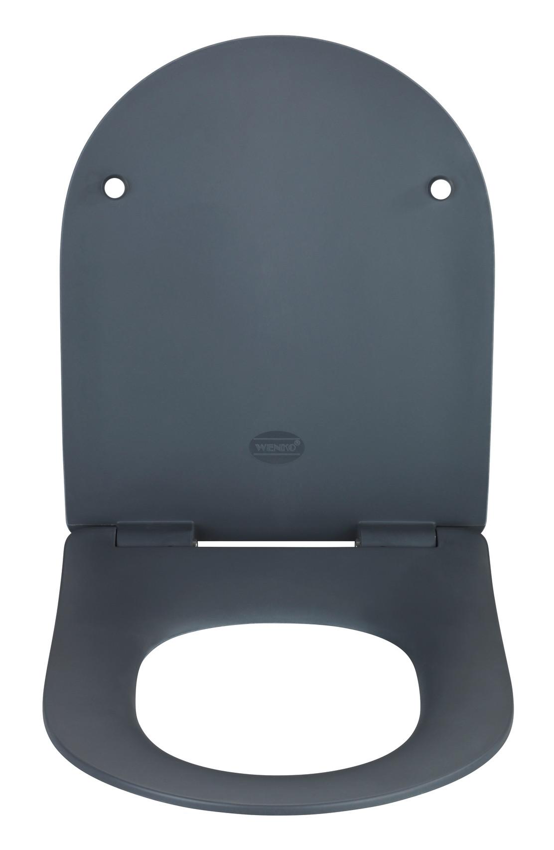 Capac WC Sedilo - gri, Modern, plastic/metal (36,2/45,2cm) - Wenko
