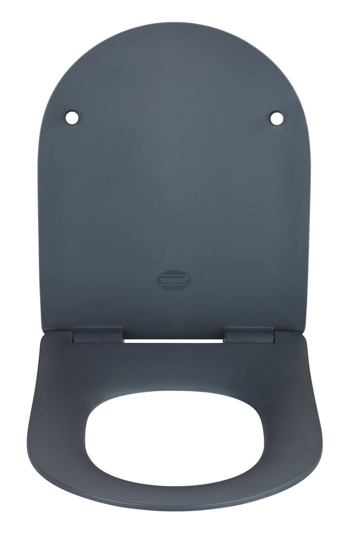 Capac WC Sedilo - gri, Modern, plastic/metal (36,2/45,2cm) - Wenko