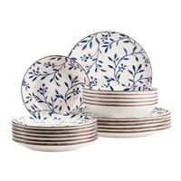 Tellerset 935630 Olive Tellerset - Blau/Weiss, Basics, Keramik - Mäser