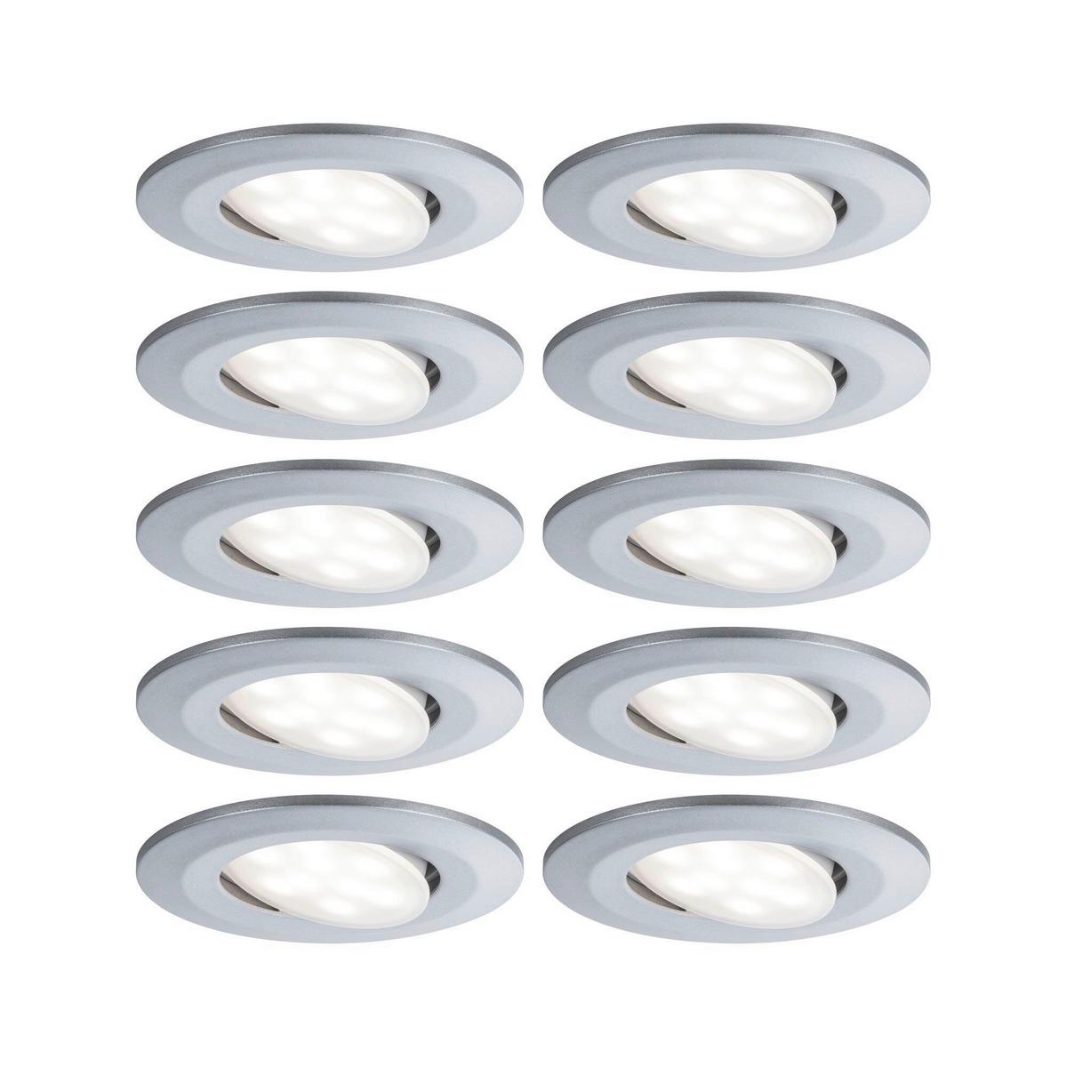 LED-Deckenleuchte Calla IP65 max. 10x 6 Watt, 10-teilig - Chromfarben, Basics, Kunststoff (9cm) - Paulmann