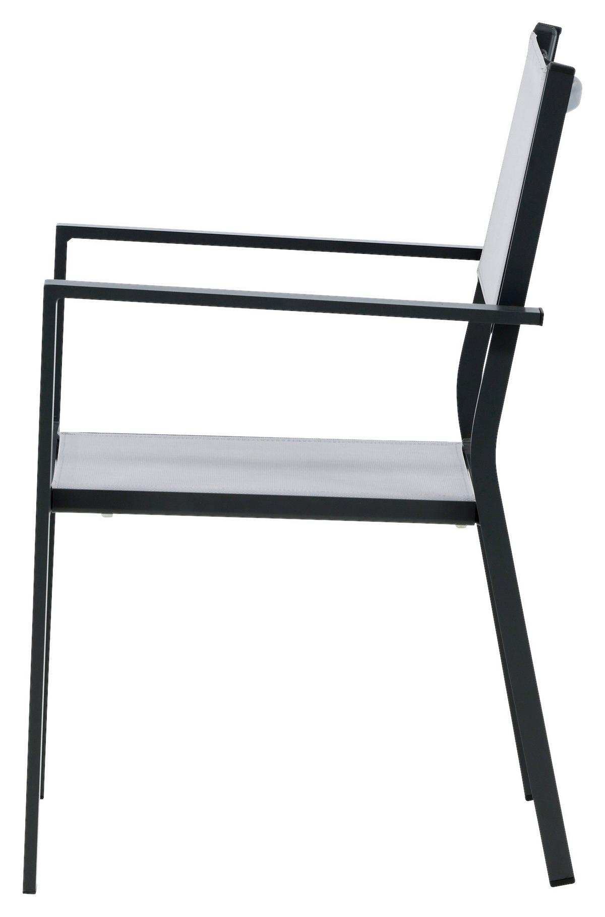 Stapelsessel-2er Set Copacabana Grau/Schwarz - Schwarz/Grau, KONVENTIONELL, Textil/Metall (56,5/88/61cm) - Gardenson