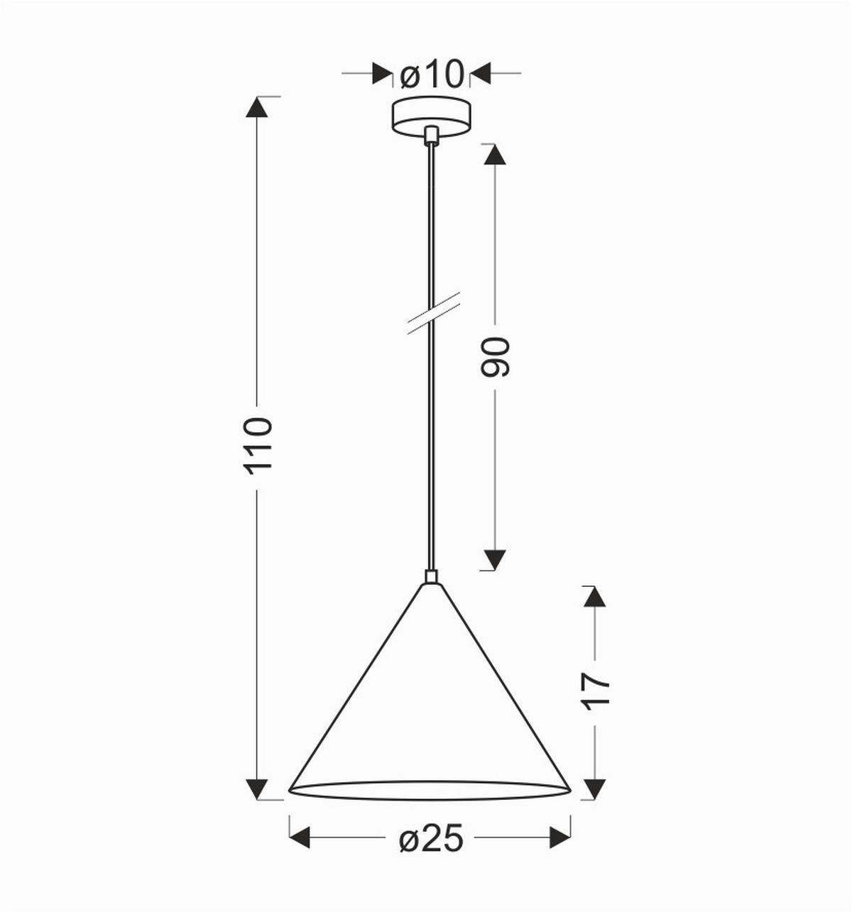 Viseća Svjetiljka Dunca - hrast medunac/crna, Basics, metal (25/25/110cm)
