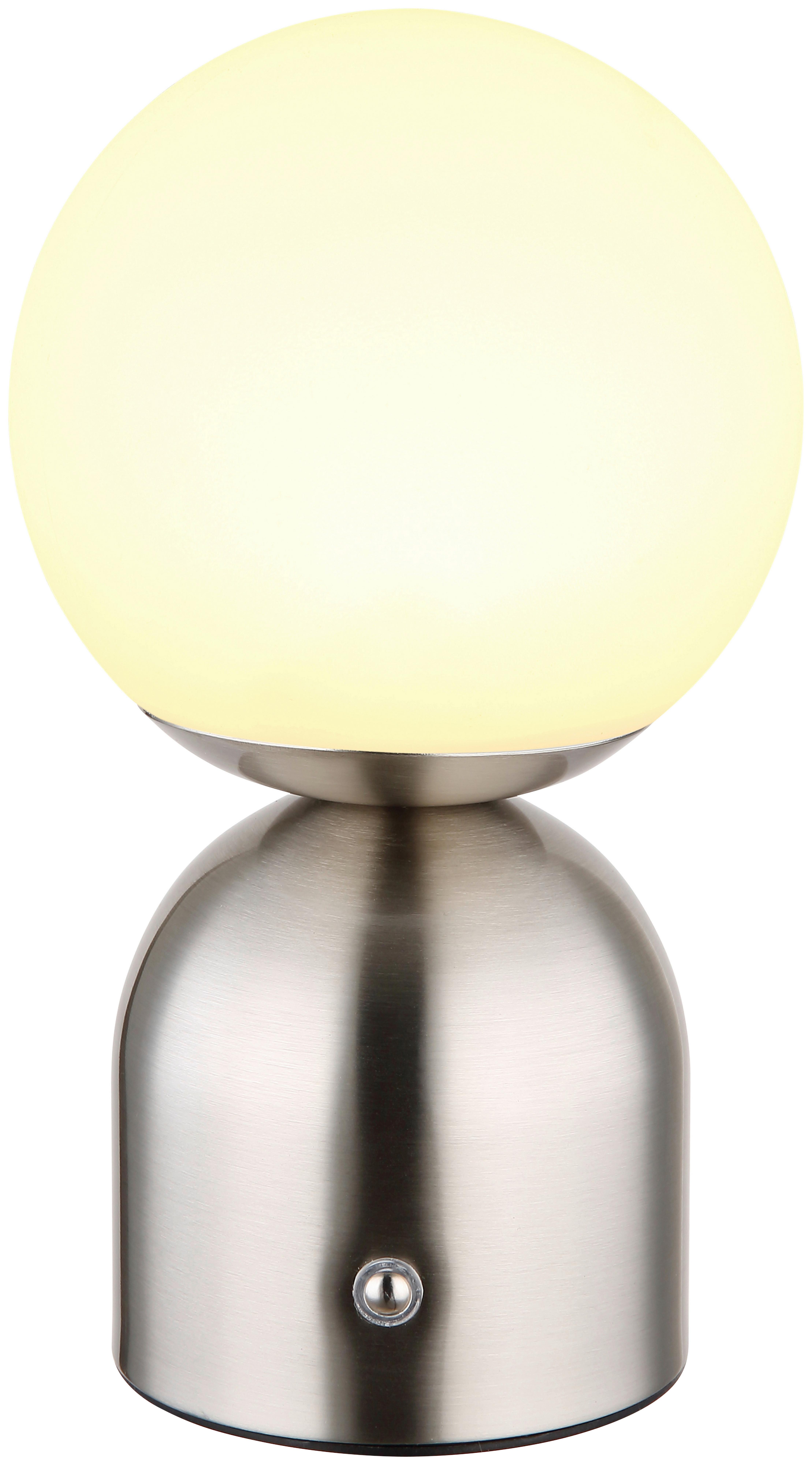 LED-Tischleuchte Lopa max. 2,5 Watt - Opal/Nickelfarben, MODERN, Kunststoff/Metall (12/21cm) - Mömax