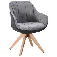 Armlehnstuhl Relax Grau/Buchefarben - Dunkelgrau/Buchefarben, MODERN, Holz/Textil (60/84/61cm) - Mömax