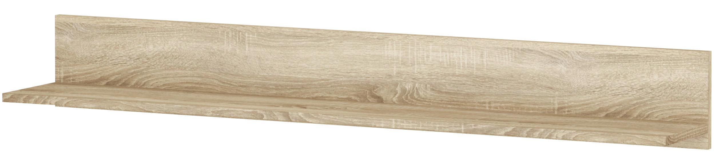 Zidna Polica Lorenzo - hrast Sonoma, drvni materijal (130,2/17/20,4cm) - Modern Living