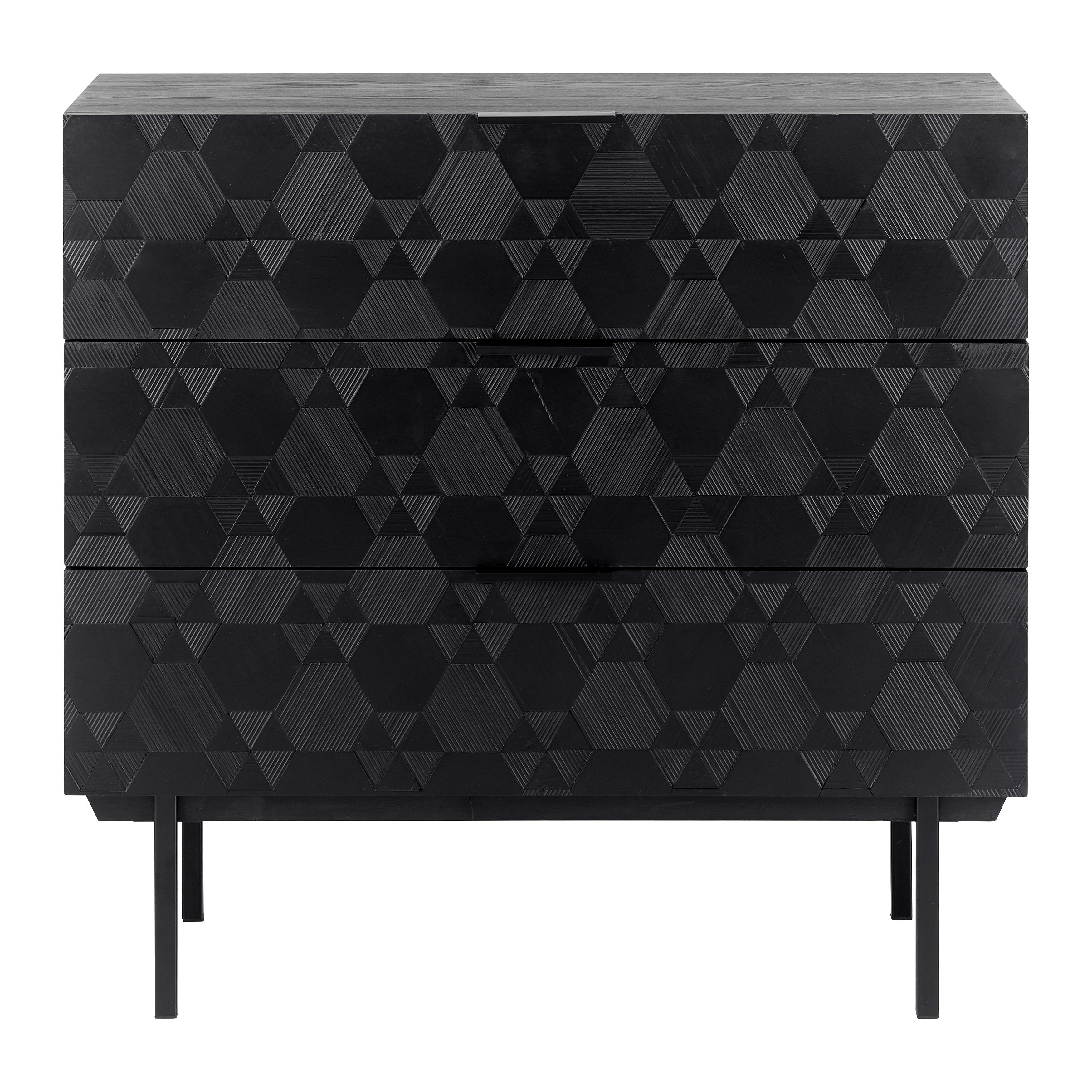 Sideboard "Roma" schwarz - Schwarz, Modern, Holz/Metall (85/80/40cm) - Bessagi Home