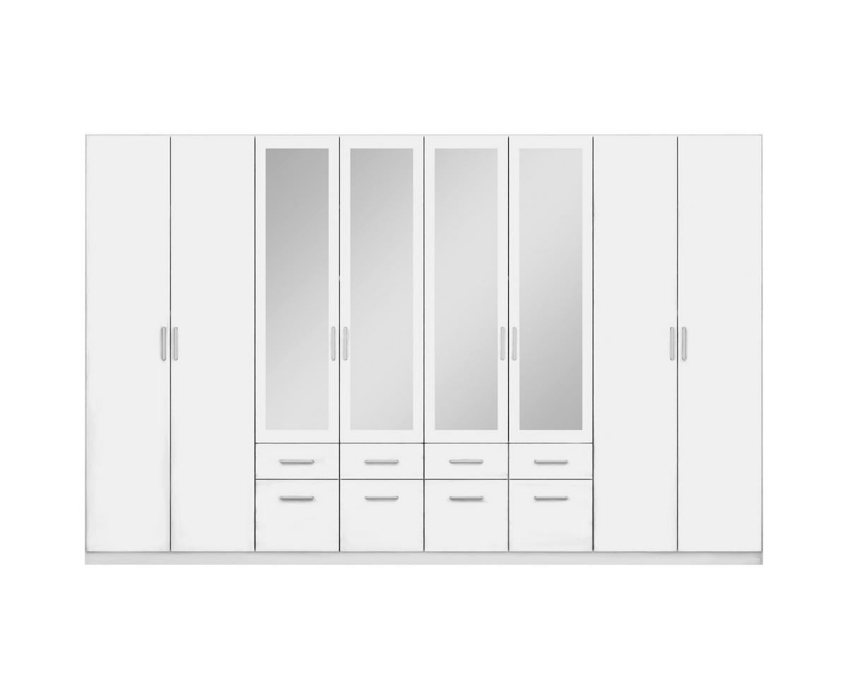 Drehtürenschrank Bingen Weiß - Alufarben/Weiß, MODERN, Holzwerkstoff/Kunststoff (360/229/54cm) - Rauch Möbel