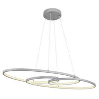 Viseča Led-svetilka Spira, S Sijalko - srebrne barve/opal, Design, kovina/umetna masa (100/36/120cm) - Globo